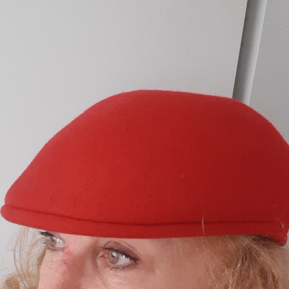VINTAGE-BILTMORE❤100%WOOL Felt Ivy Cap RED Hat - Picture 7 of 9